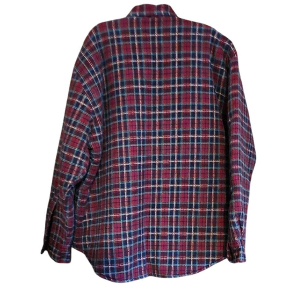 Vintage Wilderness Men's Plaid insulated Flannel Shirt button down comfy warm - Picture 3 of 16